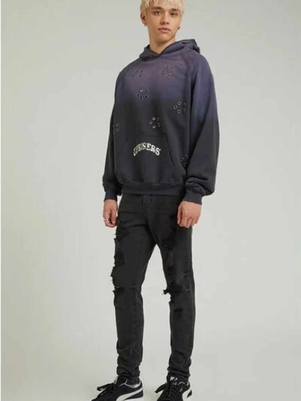 PacSun Bryce Stacked Skinny Ripped Jeans - Black